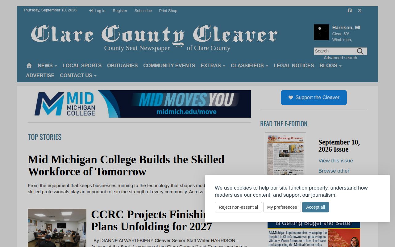 Clare County Cleaver local newspaper website